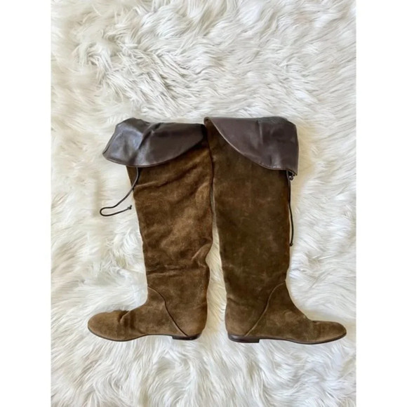 Giuseppe Zanotti Suede Leather Over The Knee Boots Flat 5 - Picture 5 of 5